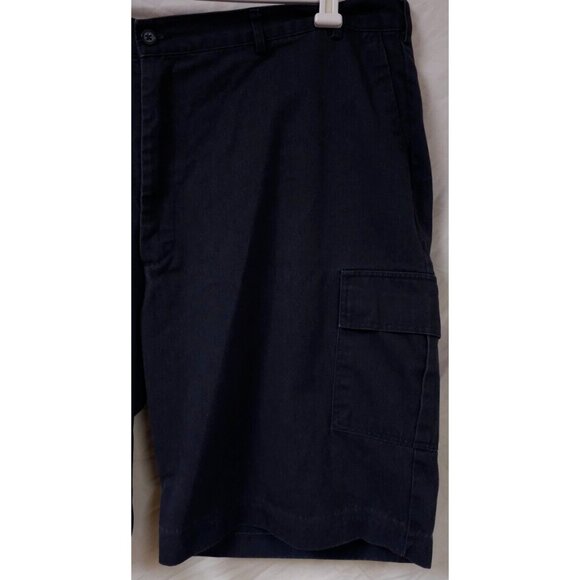 Edwards Men Sz 44 Blue Embroidered Dart Logo Heavy Woven Chino Cargo Work Shorts - Picture 3 of 10